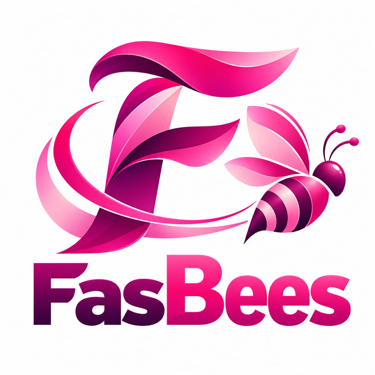 FasBees pink and plum bee logo